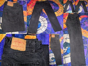 Verkaufe original schwarze vintage Levi s 501 Jeans W32   L32 mit Knopfleiste