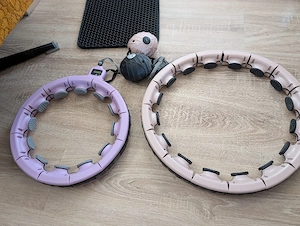 2 Hula Hoop Reifen mit Gewichten und Zähler