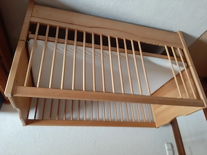 Kinderbett, 140 x 70 cm , aus Massivholz mit verstellbarem Boden, Lattenrost und Matratze 