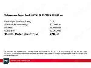 Volkswagen Taigo 1.0 TSI DSG Goal Navi LED SHZ ACC PDC Bild 3