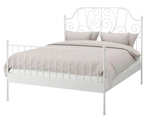 Ikea Bett Leirvik Metallbett Weiß 140x200   VB