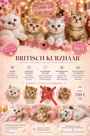 BKH Kitten Katzenbaby Zuckersüß seltene Farben