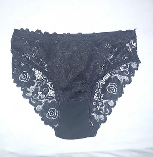 Höschen Tangs Slip String Damen Frauen Unterwäsche getragen M schwarz