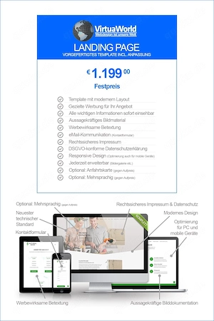 Professionelle Landing Page zum Festpreis