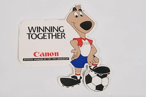 Sticker Preisaufsteller Canon Fußball Worldcup Winning together 1994 USA 14x15 Sammler