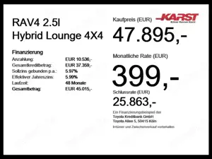 Toyota RAV 4 RAV4 2.5l Hybrid Lounge 4X4 Pano Leder PDC VOLL Bild 3