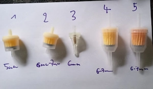 Biete 8 diverse Benzinfilter   mm für Moped  