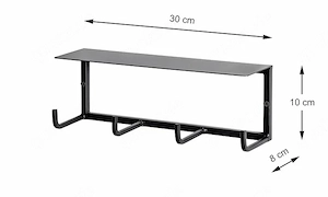 HAKU Wandgarderobe SIDNEY Schwarz   Metall   Design mit Ablage   TOP! Bild 2