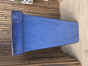 Keramikkübel blau, massiv