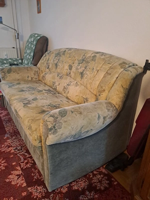 Sehr seltens Schlafcouch zweisitzer mit Bettkasten Federkern  Bild 3