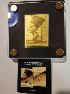 Goldbarren Ancient Egypt "Nofretete" 1 200 oz 999er Feingold, mit Zertifikat, sehr gesucht ! Bild 3