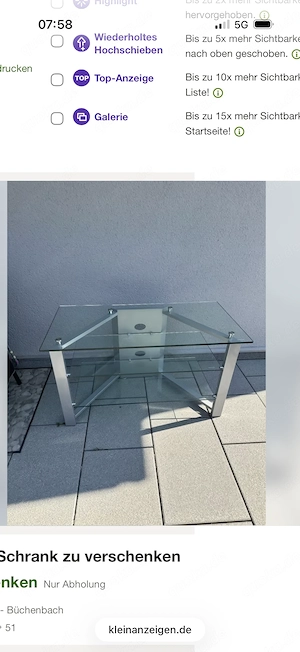 Fernsehschrank zu verschenken