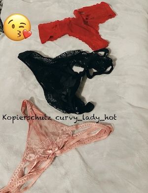 Sinnliche, frisch getragene Slips & Strings, Tangas von einer curvy 44er Lady 