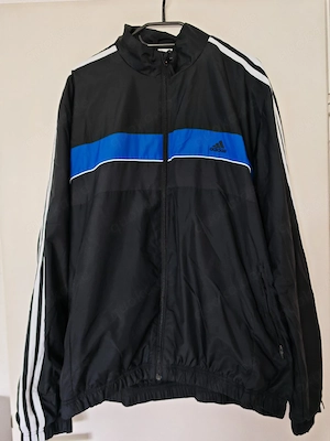 Original Adidas Trainingsjacke   Windbreaker | Schwarz-Blau | Gr. XL | Top Zustand