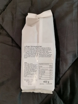 Luftiger Schokokuchen 400g "Ralf Hörger Kochfest" easy Backen, neu und ungeöffnet Bild 2