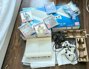 Playstation 3 Super Slim Weiß 500GB mit OVP+Zubehör und 5 Spielen
