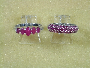 NEU: 2x Ring Gr. 19 - 59,5 925 Silber mit Rubin - je 40,- Euro