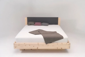 Loden Zirbenbett inkl. Lattenrost - 5cm Rahmenstärke - Tiroler Lodenstoff - 180x200cm