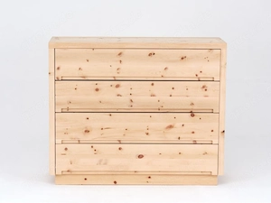 Zirben Kommode - Vollmassiv - 4 Schubladen - 100x100x50cm