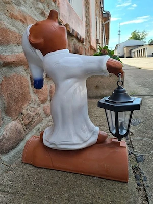 Schlafwandler mit Solarleuchte, Dachwandler, Dachfigur, Dachschmuck, Firstschmuck