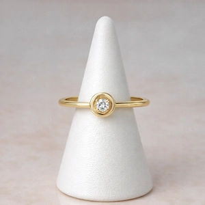 Vorsteckring Verlobungsring Brillantring in 585er-Gelbgold 