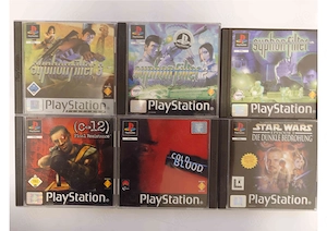 PlayStation 1 Action-Bundle (Syphon Filter Trilogie + Star Wars + C-12) sehr guter Zustand VB