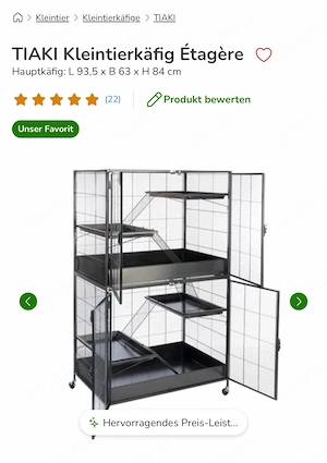 2x käfig für Nager OVP TIAKI Kleintierkäfig Étag re + Add on