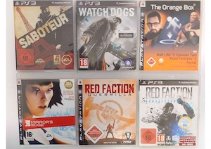 PlayStation 3 Sammlung   The Orange Box (Portal + Half-Life), Watch Dogs, Saboteur, Red Faction