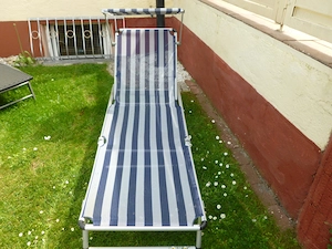 Sonnenliege aus Alu mit sonnendach