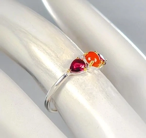 Sterling Silber Ring mit Kaneol in Farbenspiel 
