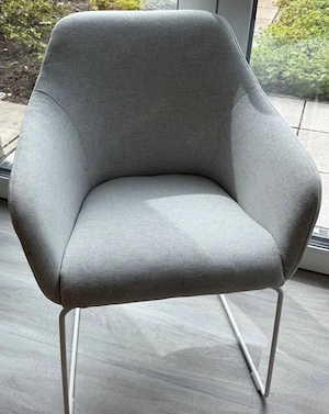 2x IKEA TOSSBERG Stuhl, Metall weiß Gunnared beige