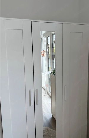 IKEA BRIMNES Kleiderschrank 3- türig, weiß, 117x50x190cm Bild 2