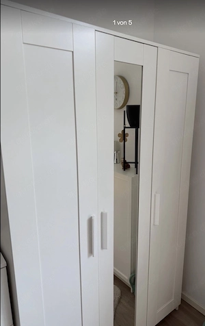 IKEA BRIMNES Kleiderschrank 3- türig, weiß, 117x50x190cm