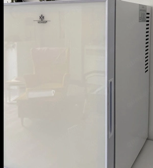 Weißer Mini Kühlschrank 40L Glasfront Minibar, 22db Camping