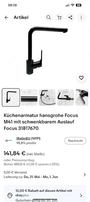 Küchenarmatur Hansgrohe Talis M54 Bild 3
