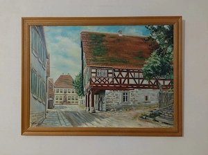Ölgemälde Rathaus Bretten Bauerbach