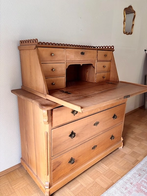 Biedermeier Sekretär (um 1900), 5 + 3 Schubladen Bild 3