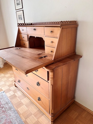 Biedermeier Sekretär (um 1900), 5 + 3 Schubladen
