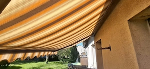  Gelenkarmmarkise Gestreift Gelb Orange Braun für Terrasse Balkon