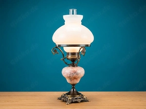 Majolika Tischleuchte Tischlampe Vintage Keramik Blumenfuß