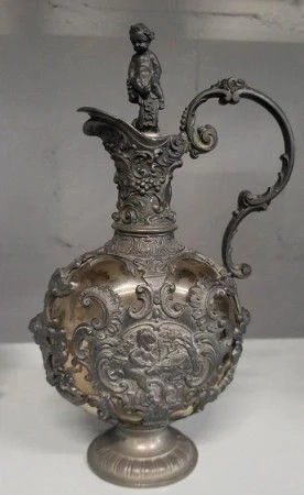 Jugendstil Zinnmontierte antike Karaffe Sammlerstück