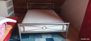 Metallbett silber