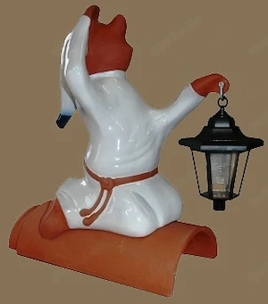 Dachausgucker knienend incl. Solarlampe, Dachfigur, Dachschmuck, Würzburg