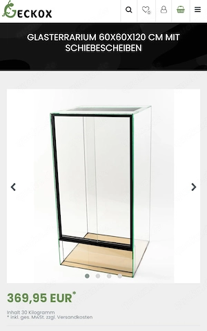 Terrarium aus Glas 60x60x120 Bild 4