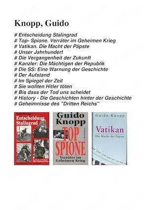 Sammlung 13 Bände (Konvolut) Guido Knopp (u.a. Kanzler: Die Mächtigen der Republik)