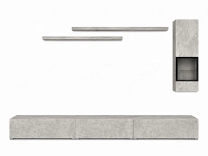Wohnwand Beton-Optik
