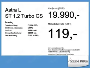 Opel Astra L ST 1.2 Turbo GS *ACC*NAVI*SHZ*PDC*360°* Bild 4