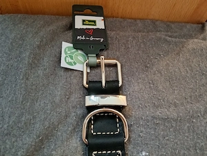 Schwarzes Lederhalsband für Hunde   nagelneu   Bild 3