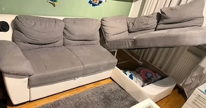 Schlafcouch mit Bettkasten Ausziehbar