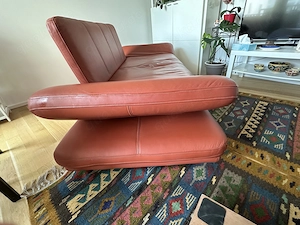 Stylisches Echtleder-Sofa + Hocker   wie neu! Bild 3